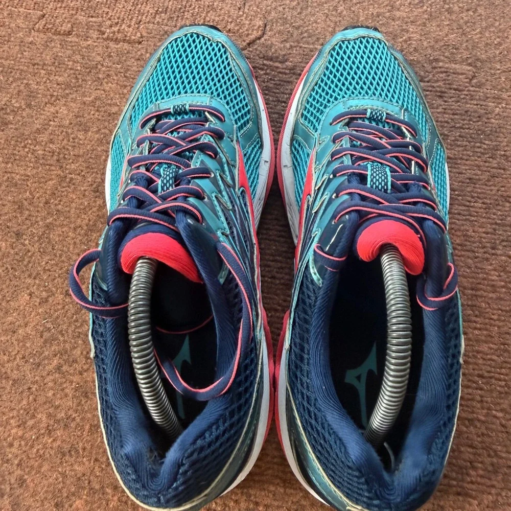 C+ Mizuno Wave Paradox 3 Womens Running Shoes‎ Teal Navy Coral J1GD1640 Size 11